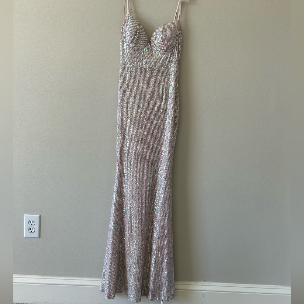 Pink Gold Prom Dress